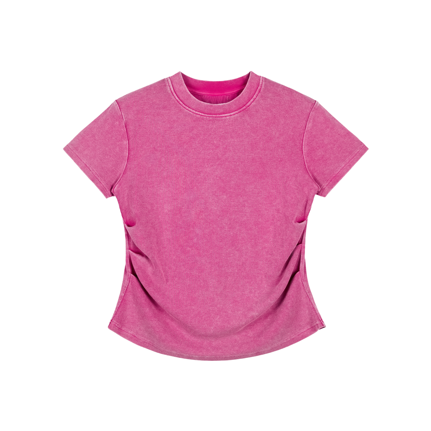 Vintaged-Wash Bodycon Cotton T-Shirt